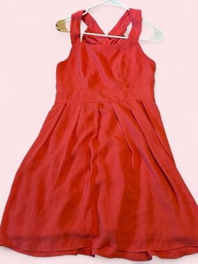 Hot Pink / Coral Bow-Back Party Dress